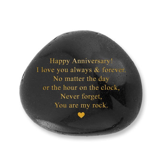 Happy Anniversary Rock - Heartwarming You are My Rock Wedding Anniversary Presents, Inspiring Anniversary Keepsake for Her, Anniversary Presents for Him, Anniversary Presents for Couple - The One Stop Deals