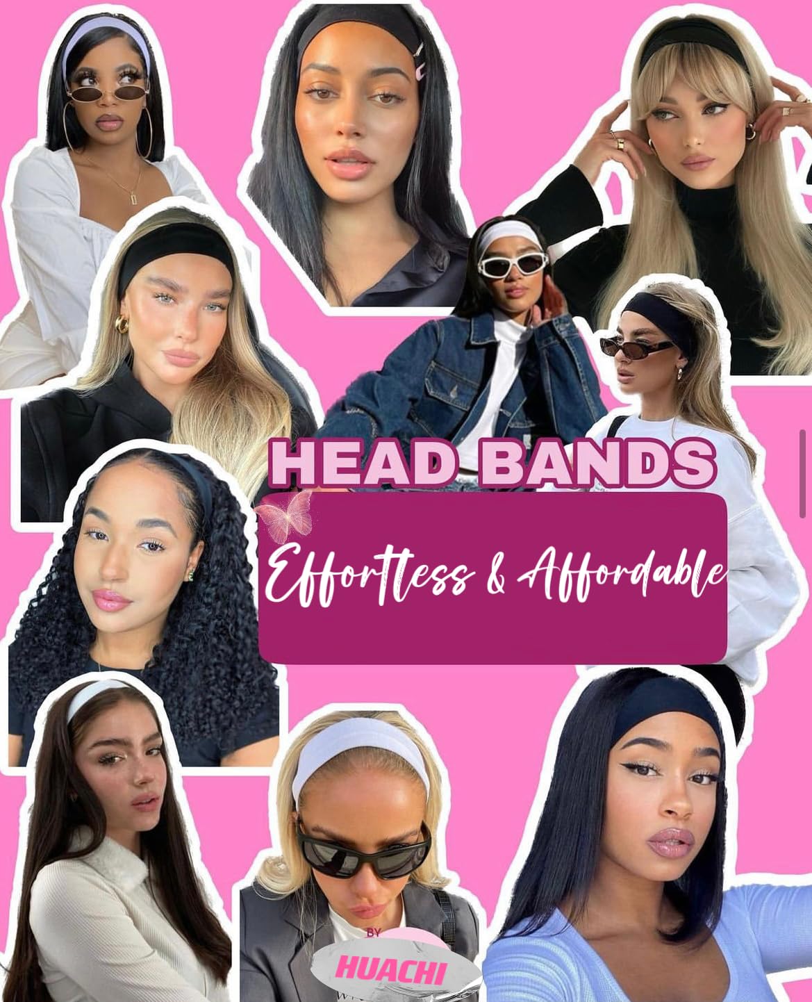 Headbands for Women 16 Pack Elastic Hair Bands for Women' Hair Non Slip Soft Cloth Fabric Headbands Women Hair Accessories, Black White Gray Women Headbands - The One Stop Deals