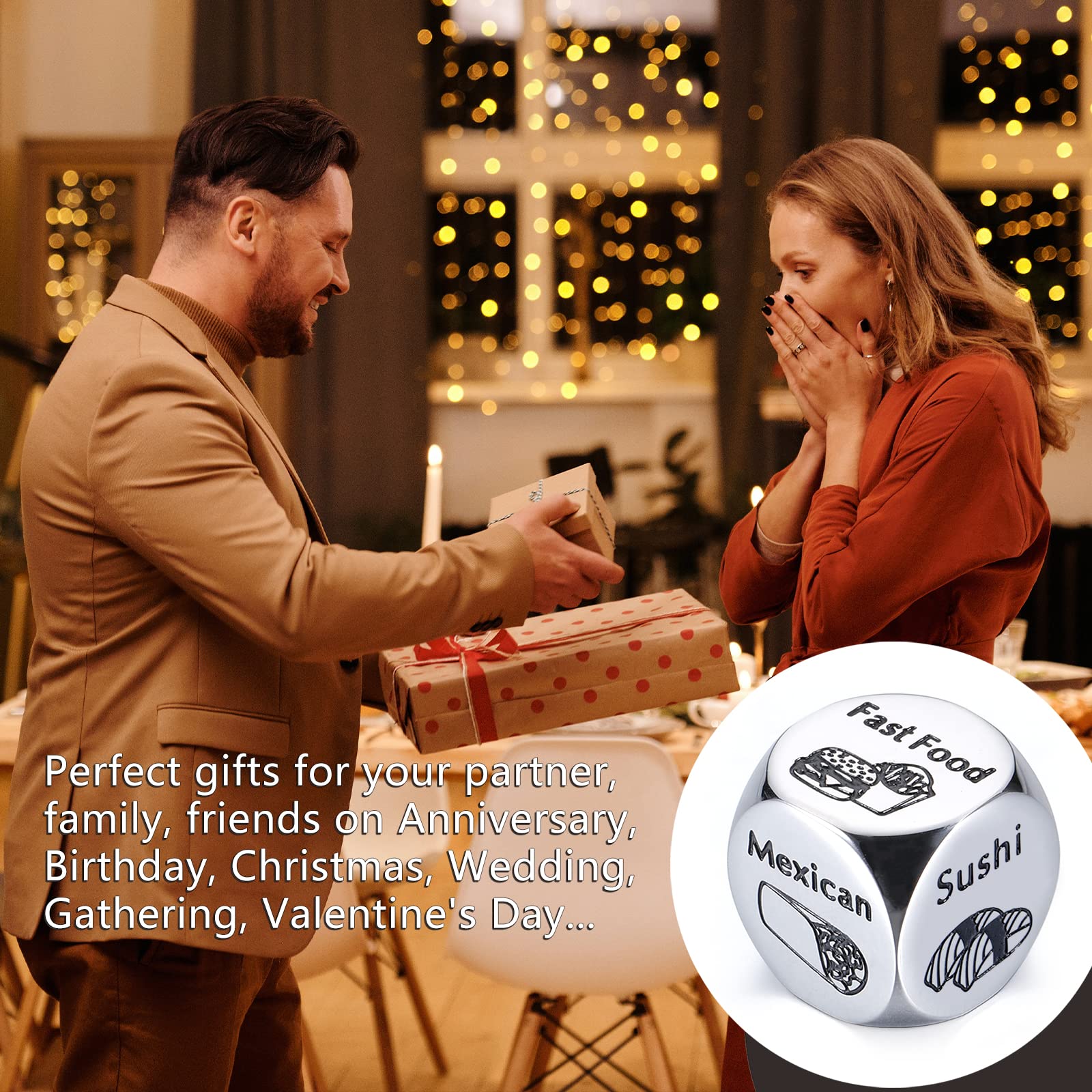 Him Her Couple Gifts for Boyfriend Girlfriend Food Decider 11th Anniversary Steel Date Night Gifts for Husband Wife for Wedding Christmas Valentines Birthday for Women Men - The One Stop Deals