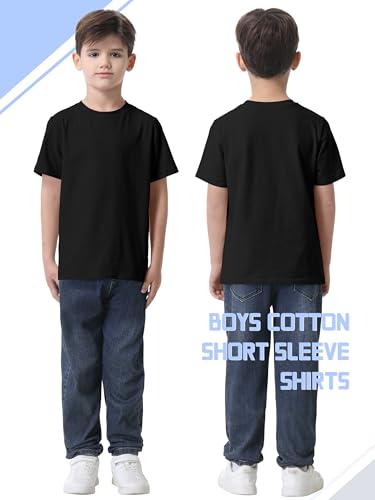 HoeVou 4 Pack Boys Shirts Short Sleeve Cotton Shirts for Boys Summer Tshirts Kids Basic T-Shirts Unisex Tees Top Clothes - The One Stop Deals