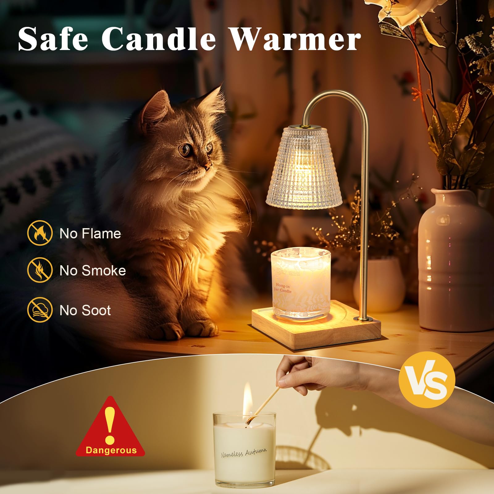 Hong - in Candle Warmer Lamp with Timer - Dimmable Candle Warmer,Birthday Gifts for Women,House Warming Gifts New Home Bedroom Decor,Wax Warmer for Scented Wax Jar Candles - The One Stop Deals