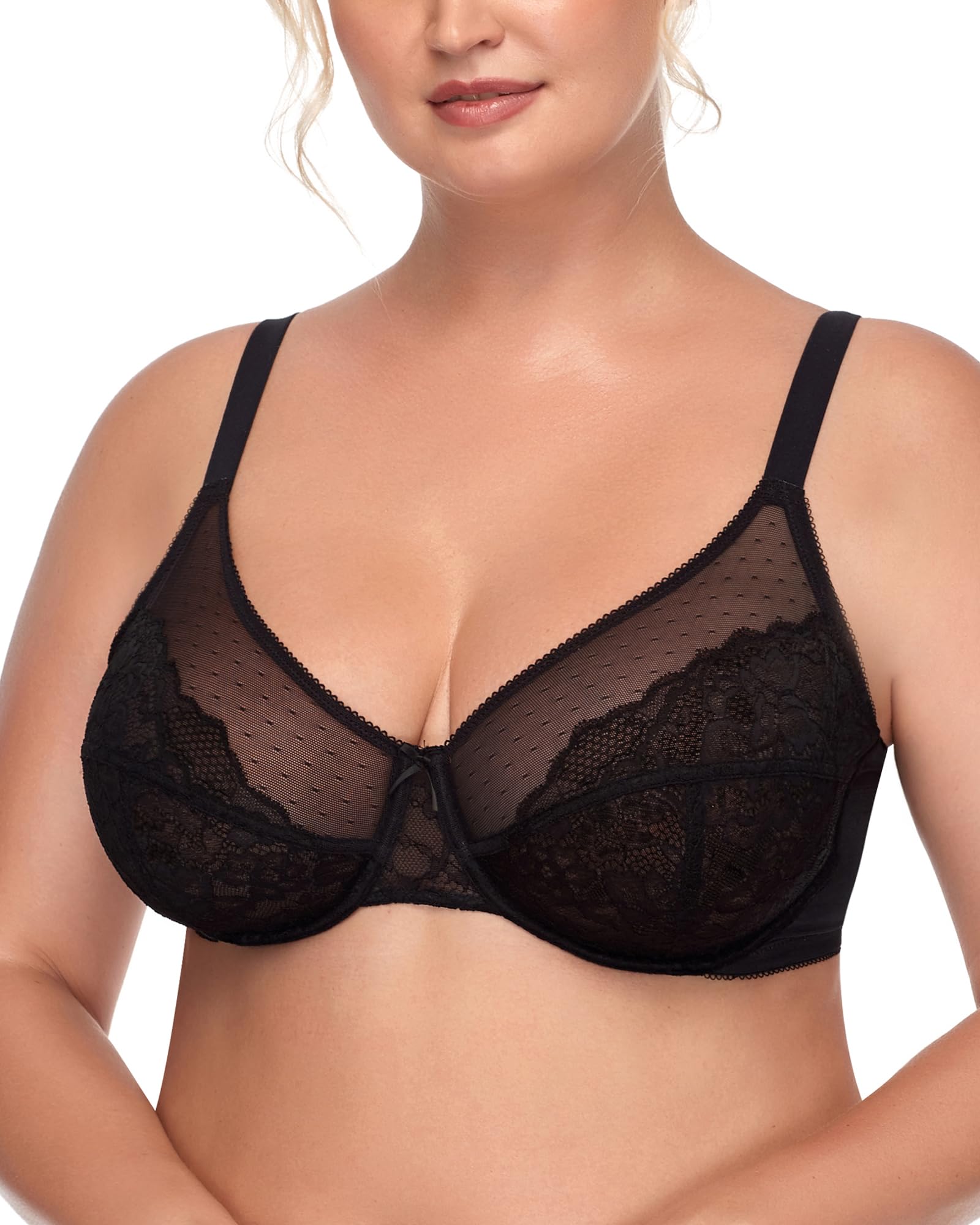 HSIA Minimizer Bras for Women Full Coverage Underwire Bras Plus Size,Lifting Lace Bra for Heavy Breast 38DD Black - The One Stop Deals