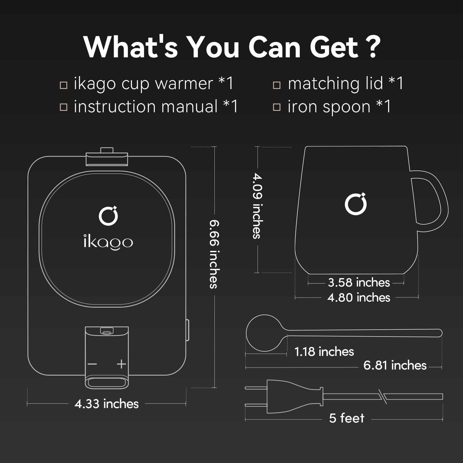 ikago Heated Coffee Mug Warmer & Mug Set - Heated Mug Warmer Plate with Auto Shut Off, 1°F Precise Temperature Control Electric Coffee Warmer for Desk, Unique Birthday Gifts for Women and Men, Beige - The One Stop Deals