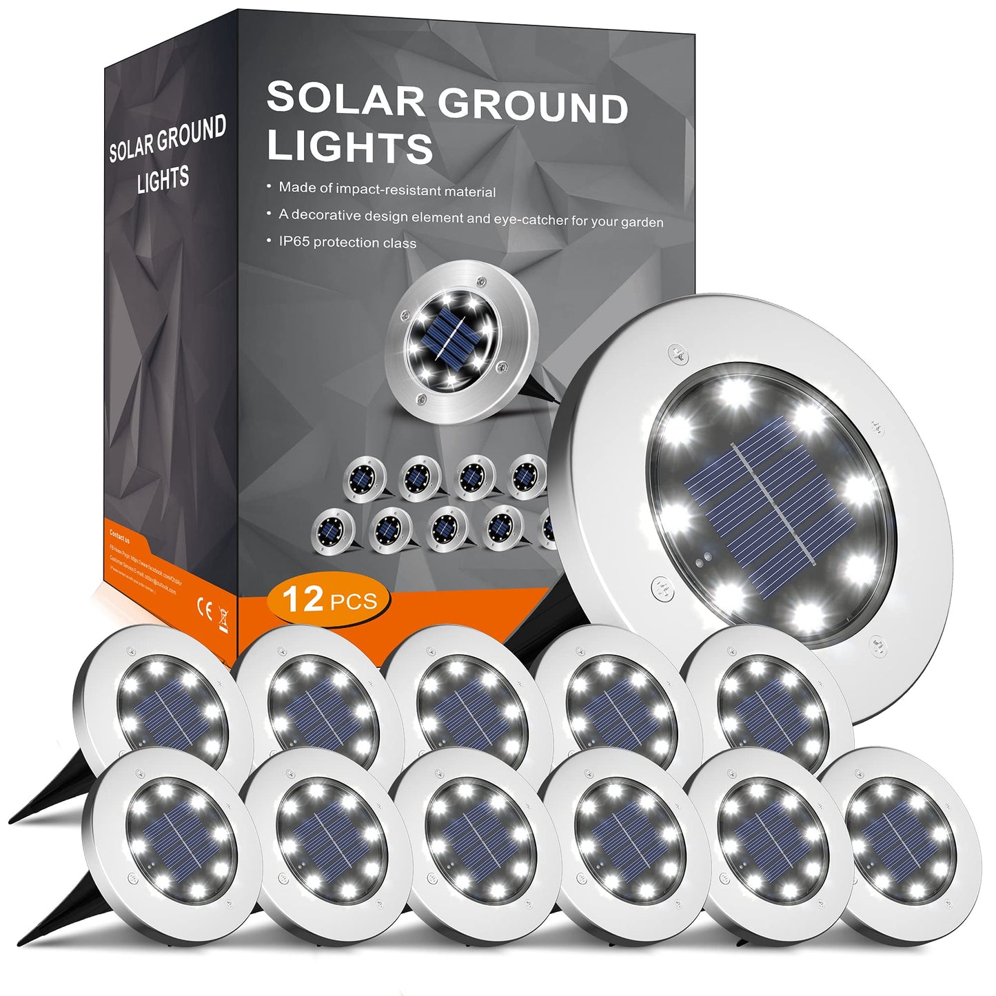 INCX Solar Lights for Outside,12 Pack Solar Lights Outdoor Waterproof, Solar Garden Lights Landscape Lighting for Patio Pathway Lawn Yard Deck Driveway Walkway, Cold White - The One Stop Deals