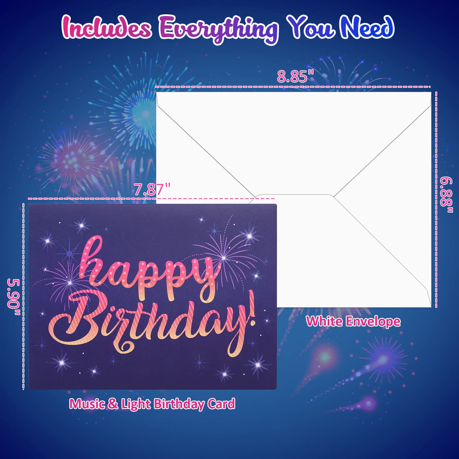 INPHER Birthday Cards Fireworks Pop Up Cake Light and Music Happy Birthday Gifts for Women, Men, Mom, Grandma - The One Stop Deals