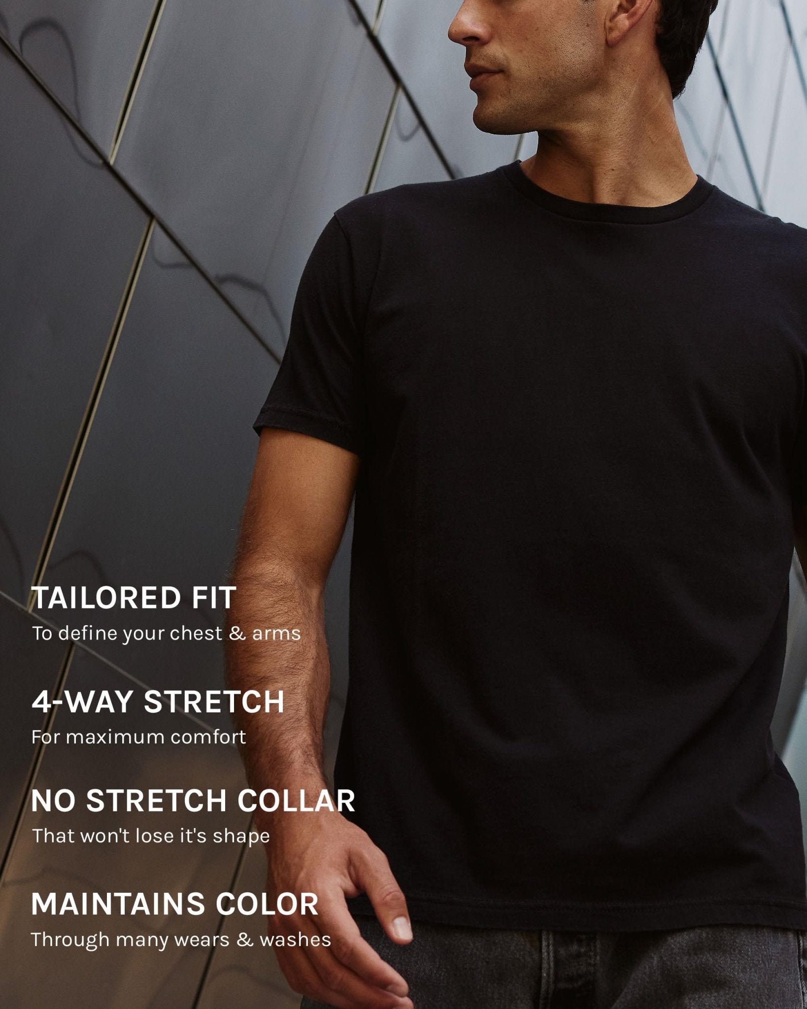 INTO THE AM Premium Men's Fitted Crew Neck Plain Essential Tees 3 - Pack - Modern Fit Fresh Classic Short Sleeve T-Shirts for Men (Black/Black/Black, Large) - The One Stop Deals