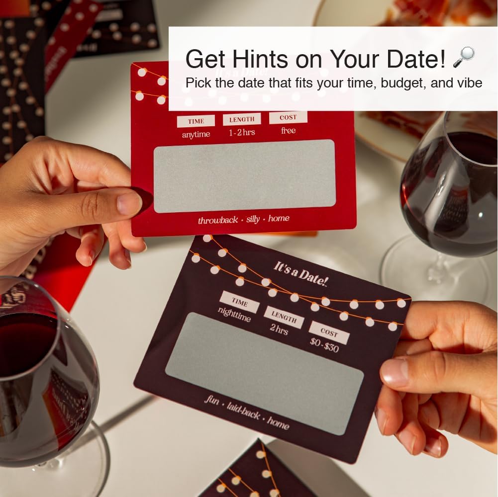 It's a Date!, 40 Fun and Romantic Scratch Off Date Ideas for Him, Her, Girlfriend, Boyfriend, Wife, or Husband - Perfect for Couples Gift for Valentine's Day, Anniversaries, and Birthdays - The One Stop Deals