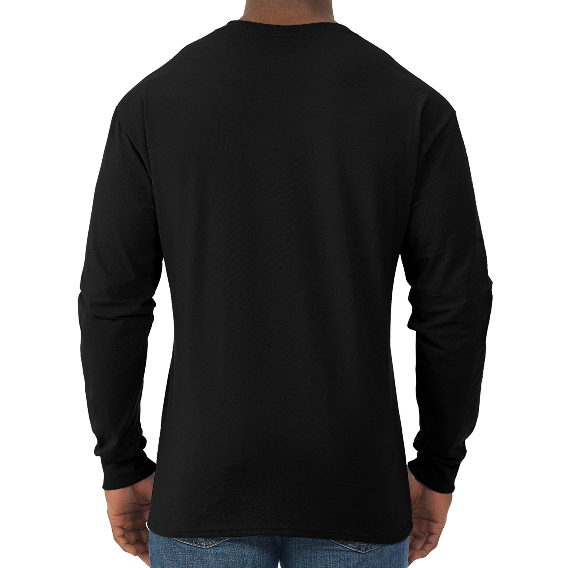 Jerzees Men's Dri - Power Cotton Blend Long Sleeve Tees, Moisture Wicking, Odor Protection, UPF 30+, Sizes S - 3X, Black, Large - The One Stop Deals