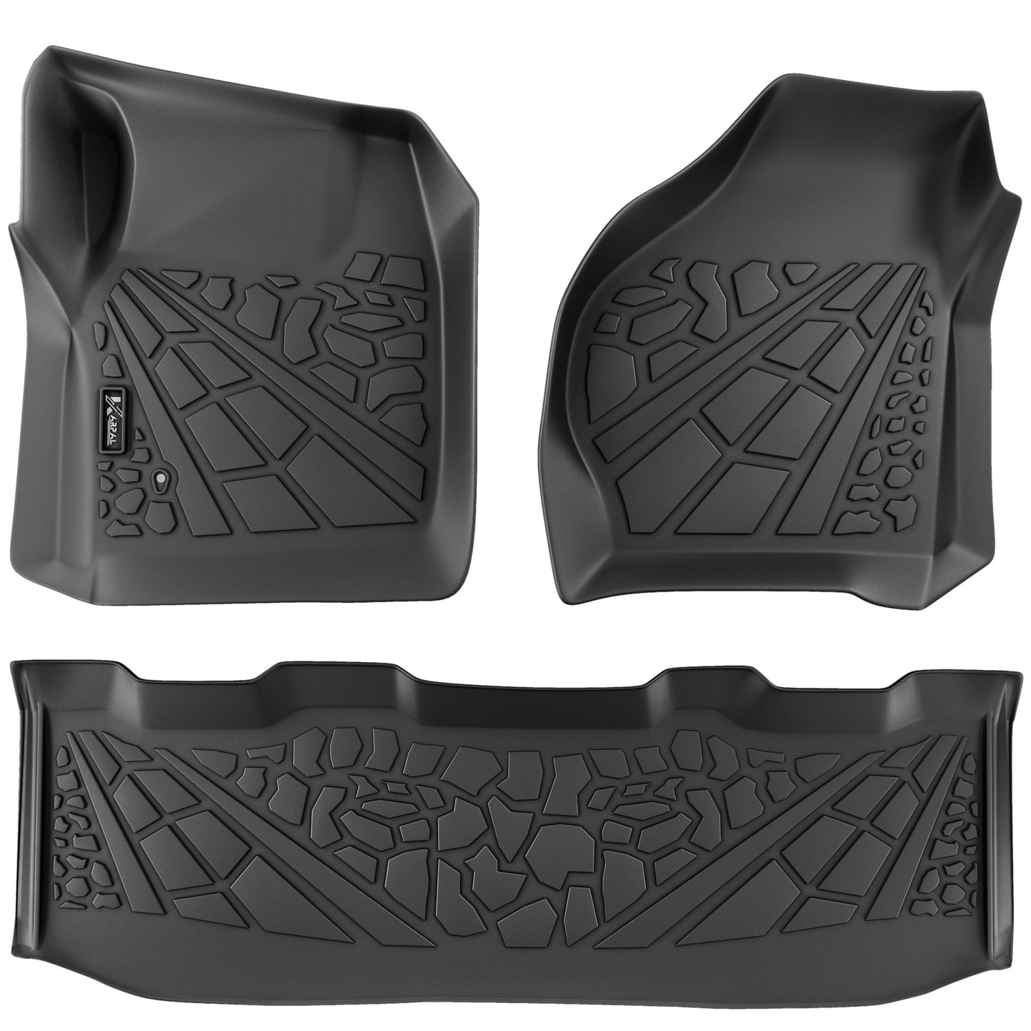 KARPAL Floor Mats Fit for 1999 - 2007 Ford F - 250/ F - 350/ F - 450 Super Duty Crew Cab, Custom Fit All Weather TPE Ford Super Duty Accessories 1st & 2nd Row Car Floor Liners - The One Stop Deals