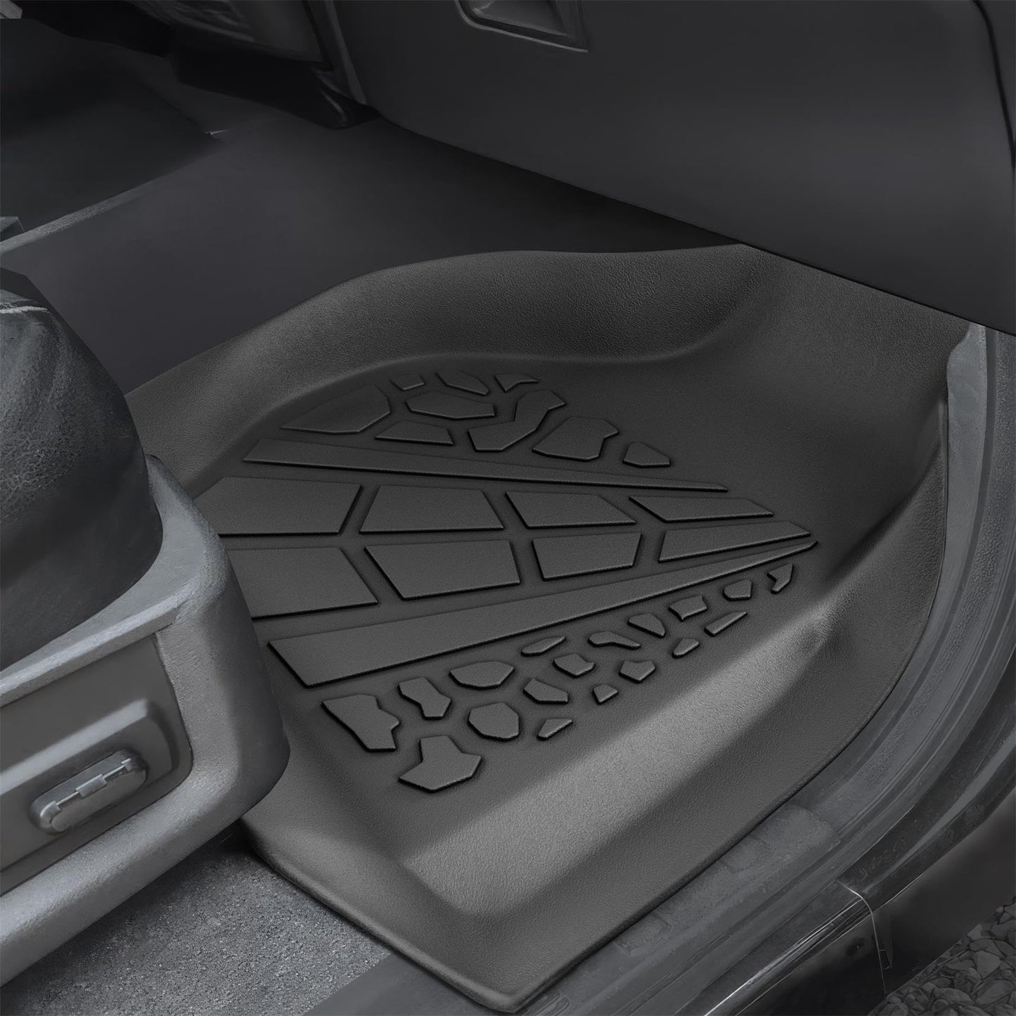 KARPAL Floor Mats Fit for 1999 - 2007 Ford F - 250/ F - 350/ F - 450 Super Duty Crew Cab, Custom Fit All Weather TPE Ford Super Duty Accessories 1st & 2nd Row Car Floor Liners - The One Stop Deals