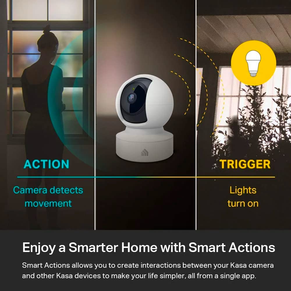 Kasa Indoor Pan/Tilt Smart Security Camera, 1080p HD Dog - Camera,2.4GHz with Night Vision,Motion Detection for Baby and Pet Monitor, Cloud & SD Card Storage, Works with Alexa& Google Home (EC70), White - The One Stop Deals