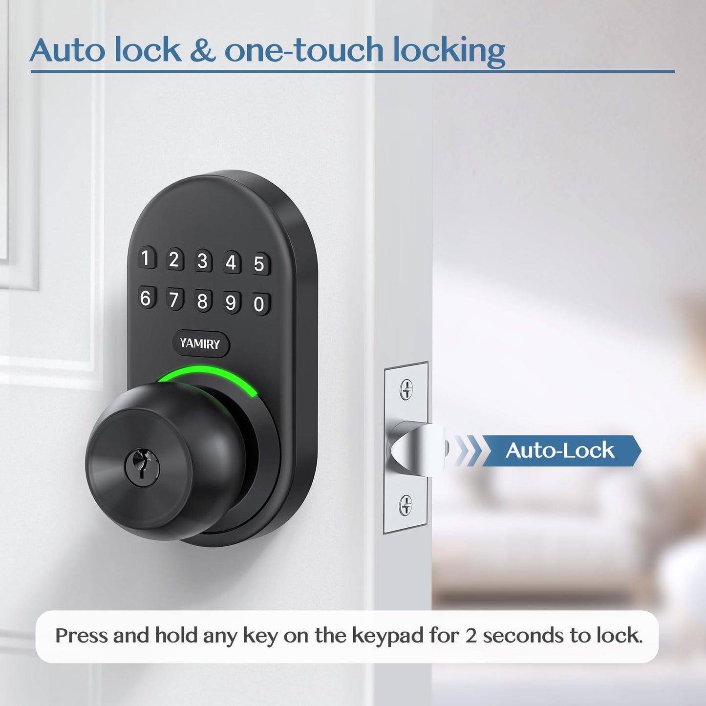 Keypad Smart Door Knob Lock, Yamiry Keyless Entry Door Lock for Front Door, Digital Keypad Door Lock with Handle, Electronic Code Door Knob, Auto Lock - The One Stop Deals