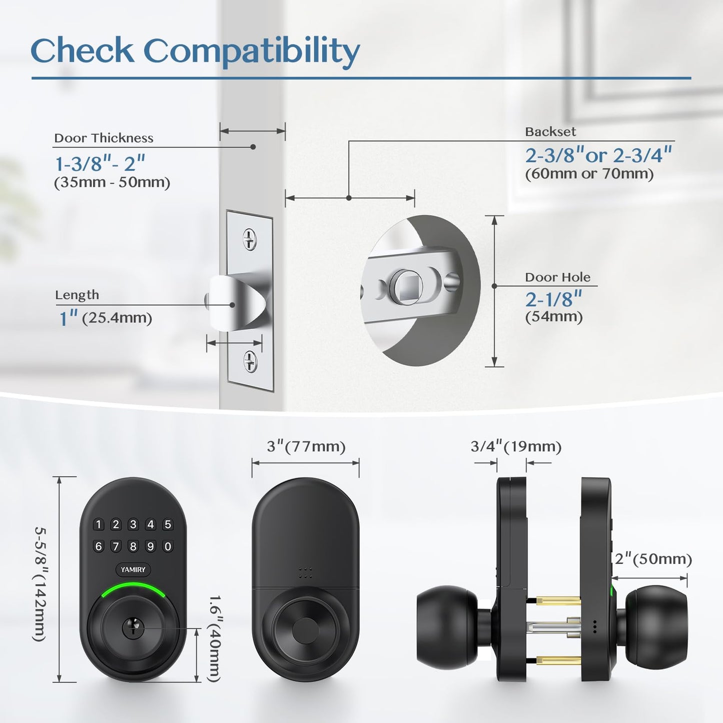 Keypad Smart Door Knob Lock, Yamiry Keyless Entry Door Lock for Front Door, Digital Keypad Door Lock with Handle, Electronic Code Door Knob, Auto Lock - The One Stop Deals