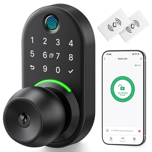 Keypad Smart Door Lock with Knob,Yamiry Keyless Entry Door Lock with Handle,Fingerprint Door Knob for Front Door, Electronic Code Smart Lock,Digital Lock for Entry Doors,Auto Lock - The One Stop Deals