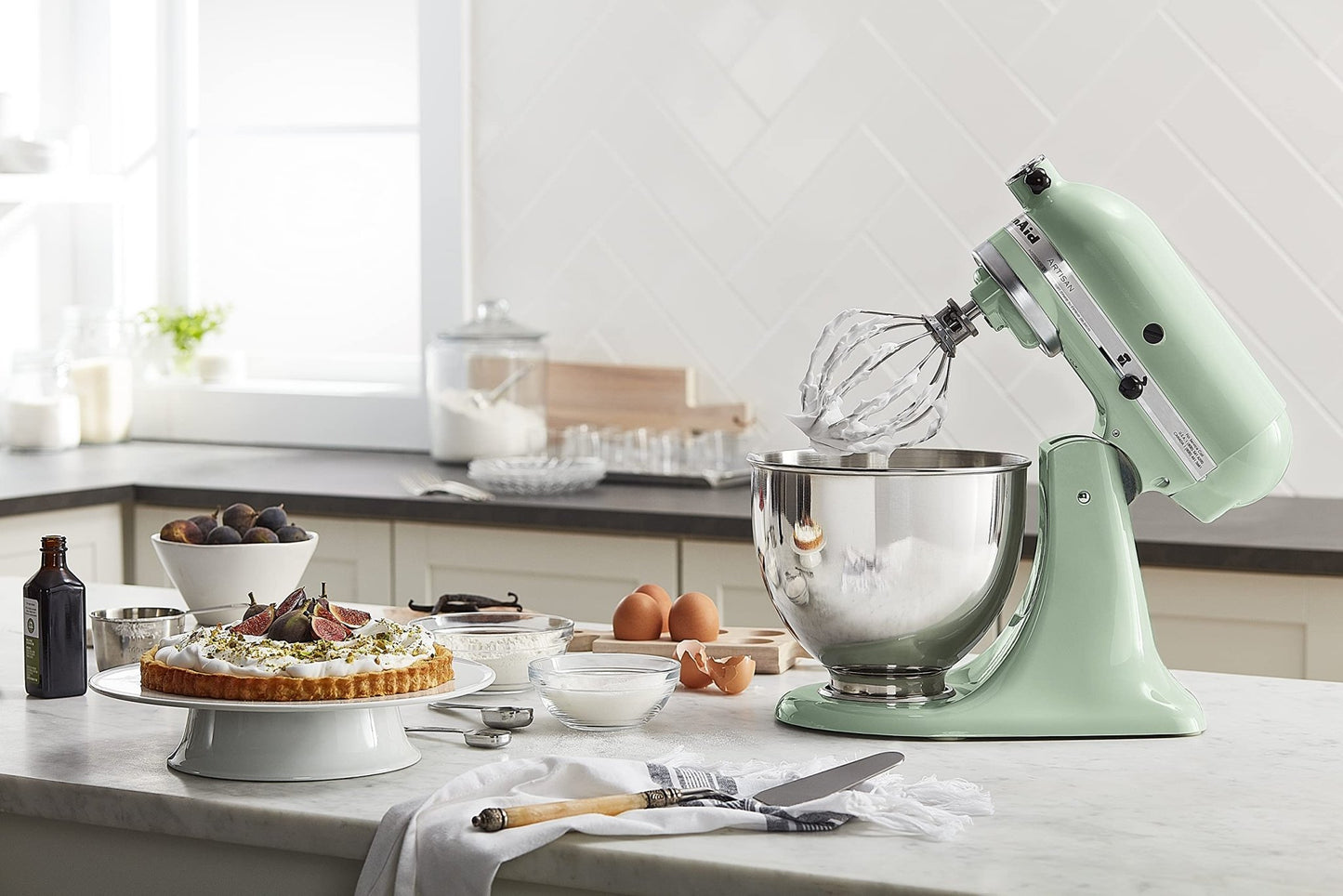 KitchenAid Artisan Series 5 Quart Tilt Head Stand Mixer with Pouring Shield KSM150PS, Pistachio - The One Stop Deals