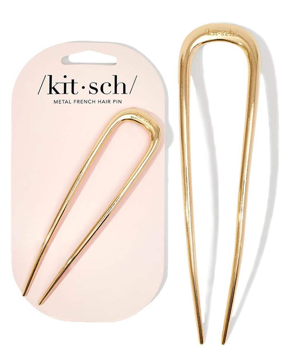 Kitsch Metal French Hair Pin for Women, Hair Fork for Buns, French Twist Pin for Easy Hairstyle, Perfect for Long and Thick Hairs - 1pc Gold - The One Stop Deals