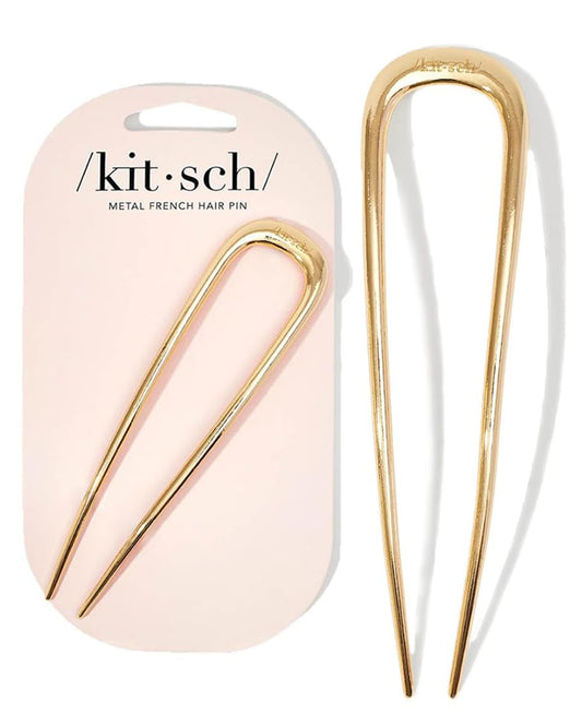 Kitsch Metal French Hair Pin for Women, Hair Fork for Buns, French Twist Pin for Easy Hairstyle, Perfect for Long and Thick Hairs - 1pc Gold - The One Stop Deals