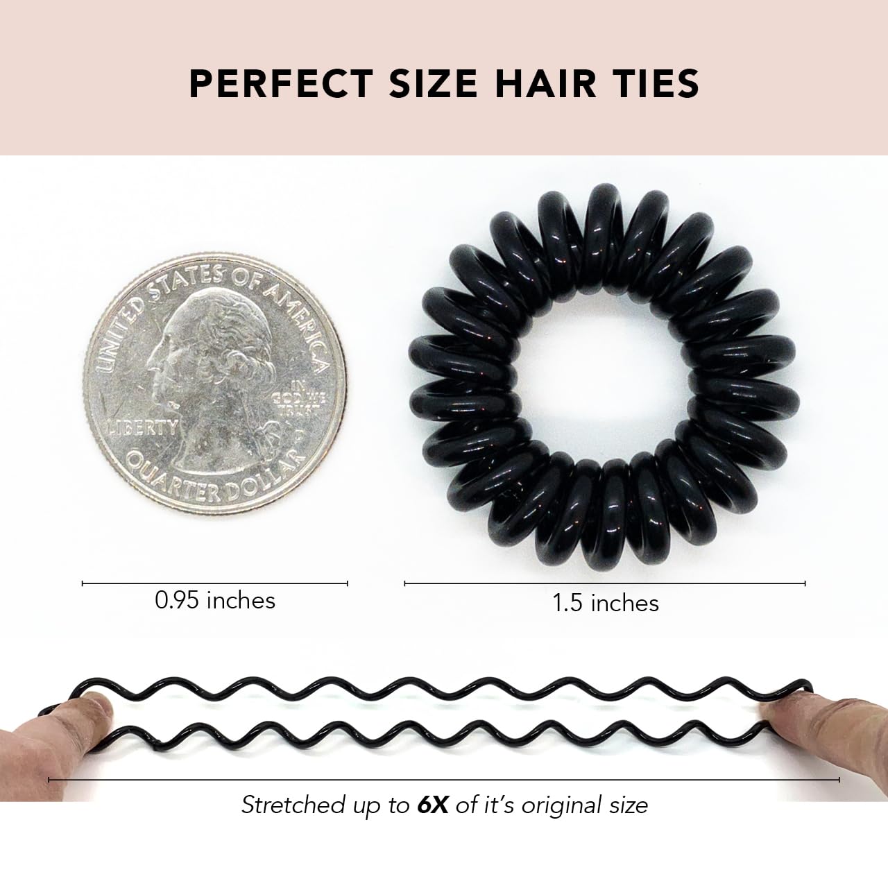 Kitsch Spiral Hair Ties for Women, Coil Hair Ties for Thick Hair, No Crease Hair Tie, Spiral Hair Ties No Damage, Hair Coils & Phone Cord Hair Ties for Thin Hair, Hair Ties Spiral, 8pcs (Brunette) - The One Stop Deals