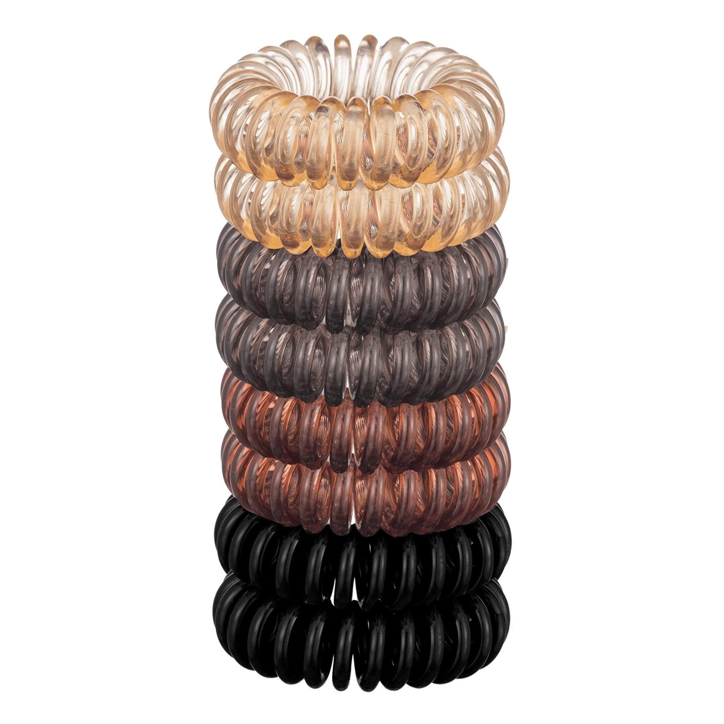 Kitsch Spiral Hair Ties for Women, Coil Hair Ties for Thick Hair, No Crease Hair Tie, Spiral Hair Ties No Damage, Hair Coils & Phone Cord Hair Ties for Thin Hair, Hair Ties Spiral, 8pcs (Brunette) - The One Stop Deals