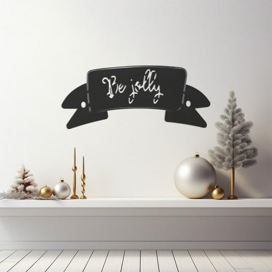 LaModaHome Be Jolly Design, Metal Wall Art, Festive Christmas Decor, Holiday Themed Steel Home Accents,Unique Seasonal Interior Decoration, Gift - 15.7"x36.2"/40x92cm - The One Stop Deals