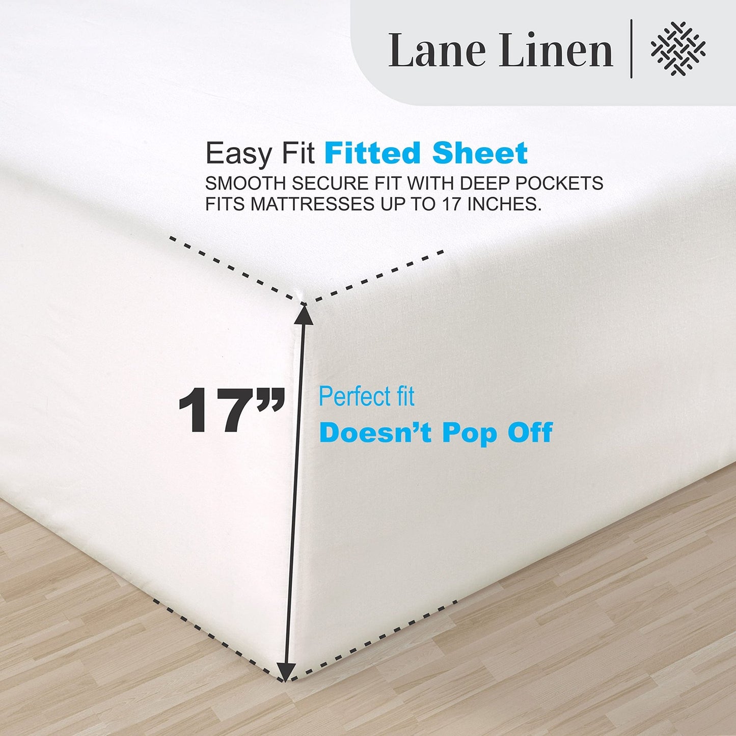 LANE LINEN 100% Egyptian Cotton Sheets Queen Size - 1000 Thread Count White Bed Sheets for Queen Size Bed, Long Staple Cotton Bedding Sheets, Sateen Weave, Luxury Hotel Sheets, Fits upto 17" Mattress - The One Stop Deals