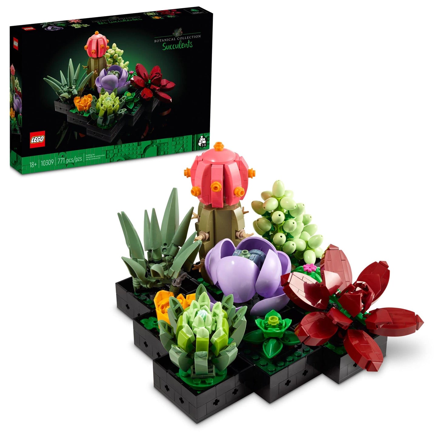 LEGO Icons Succulents Artificial Plant Set for Adults, Home Decor, Birthday, Creative Housewarming Gifts, Botanical Collection, Flower Bouquet Kit, 10309 - The One Stop Deals