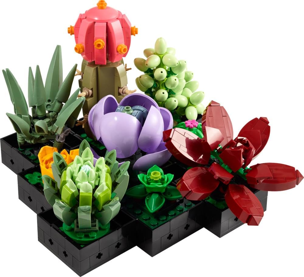 LEGO Icons Succulents Artificial Plant Set for Adults, Home Decor, Birthday, Creative Housewarming Gifts, Botanical Collection, Flower Bouquet Kit, 10309 - The One Stop Deals