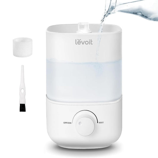 LEVOIT Top Fill Humidifiers for Bedroom, 2.5L Tank for Large Room, Easy to Fill & Clean, 28dB Quiet Cool Mist Air Humidifier for Home Baby Nursery & Plants, Auto Shut - off and BPA - Free for Safety, 25H - The One Stop Deals