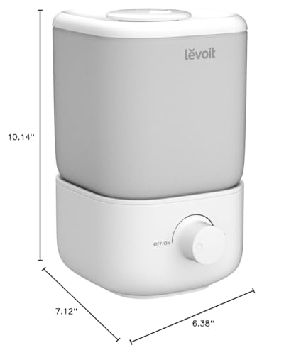 LEVOIT Top Fill Humidifiers for Bedroom, 2.5L Tank for Large Room, Easy to Fill & Clean, 28dB Quiet Cool Mist Air Humidifier for Home Baby Nursery & Plants, Auto Shut - off and BPA - Free for Safety, 25H - The One Stop Deals