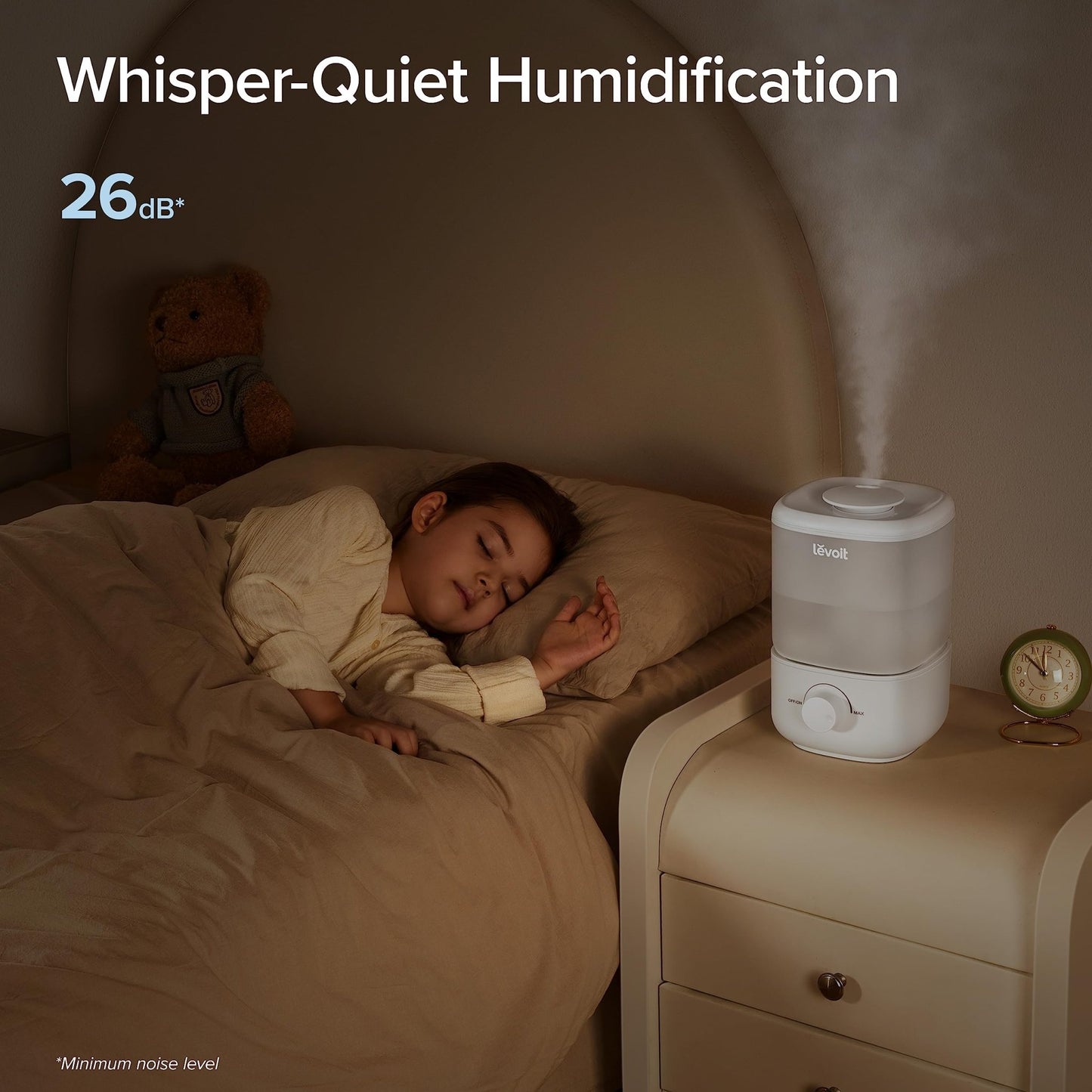 LEVOIT Top Fill Humidifiers for Bedroom, 2.5L Tank for Large Room, Easy to Fill & Clean, 28dB Quiet Cool Mist Air Humidifier for Home Baby Nursery & Plants, Auto Shut - off and BPA - Free for Safety, 25H - The One Stop Deals