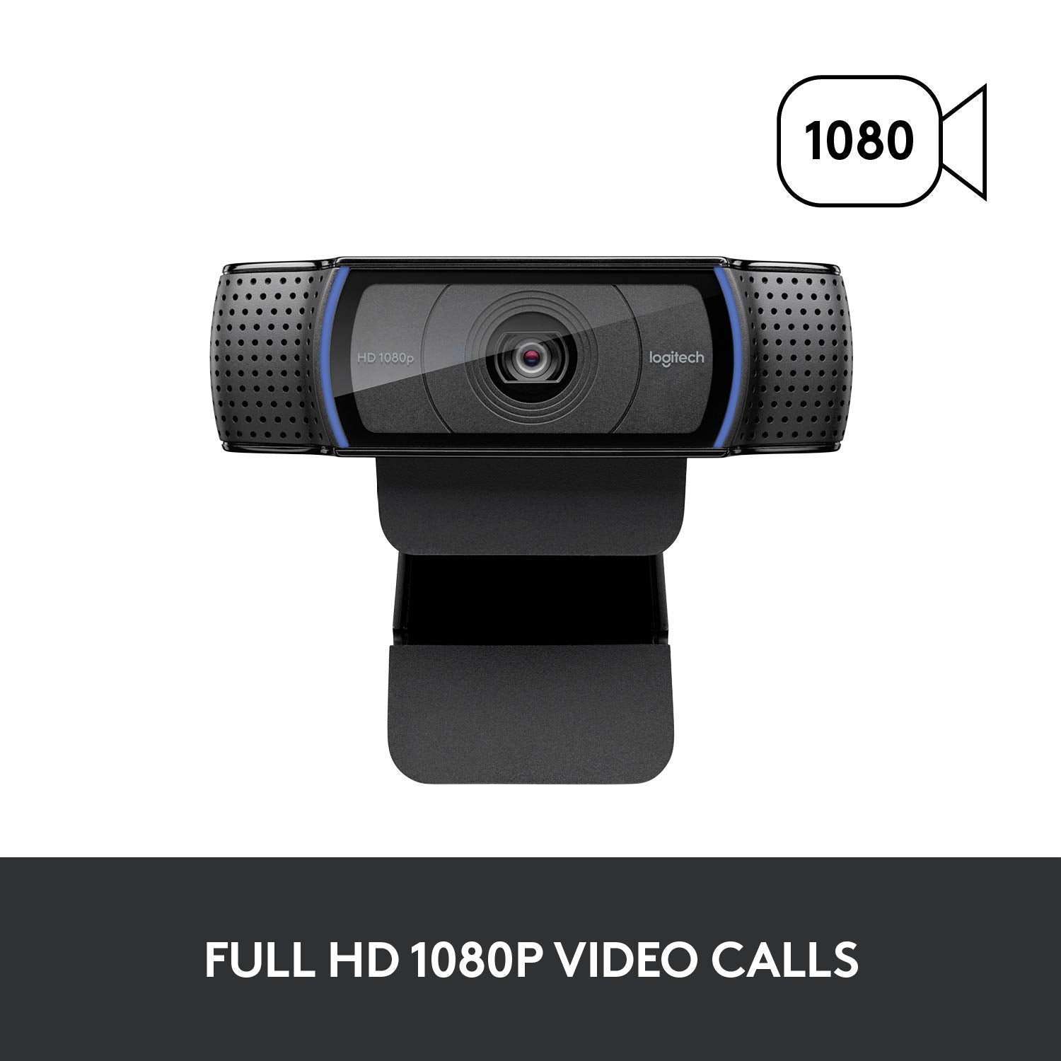 Logitech C920x HD Pro Webcam, Full HD 1080p/30fps Video Calling, Clear Stereo Audio, HD Light Correction, Works with Skype, Zoom, FaceTime, Hangouts, PC/Mac/Laptop/Macbook/Tablet - Black - The One Stop Deals