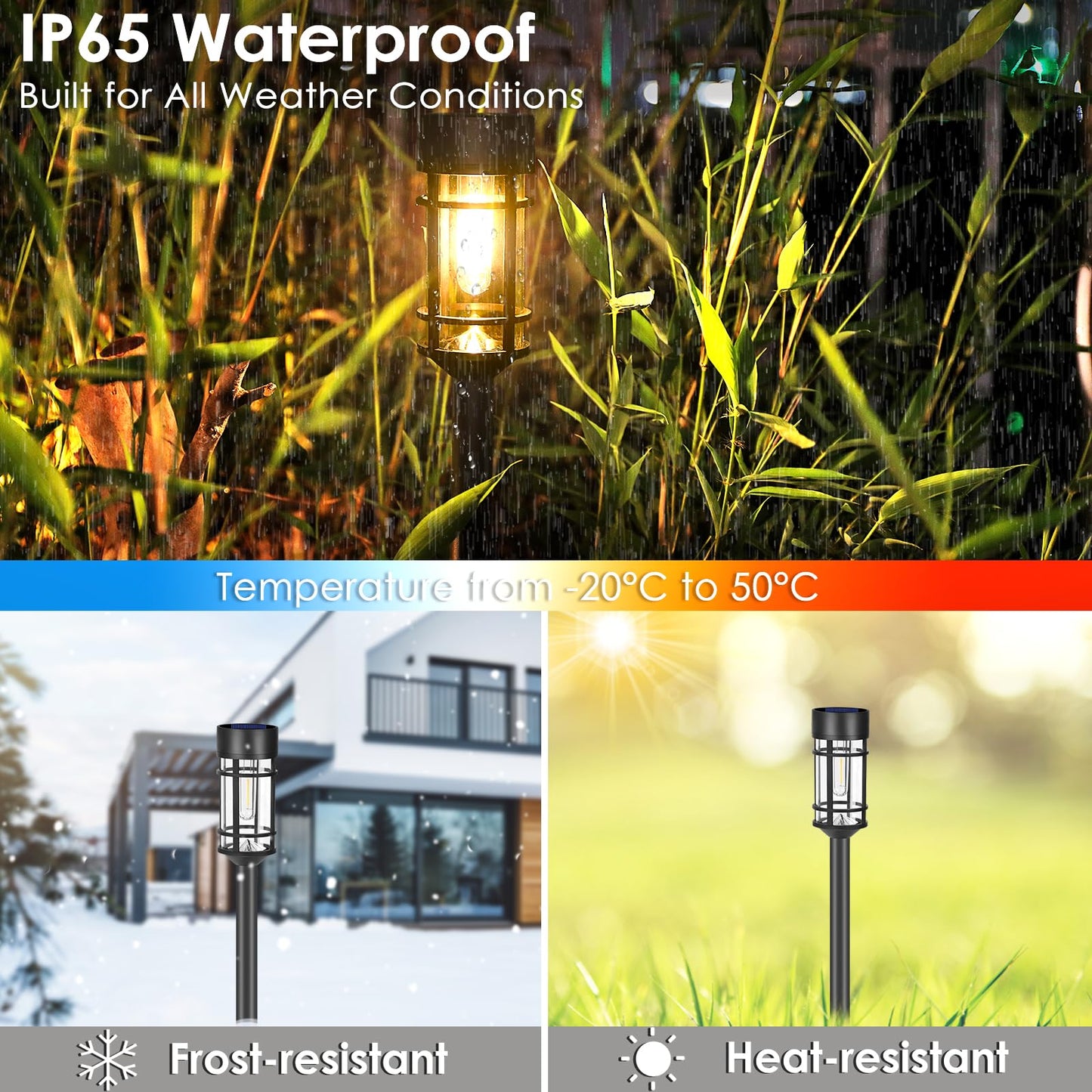 Mancra Solar Pathway Lights, 8 Pack LED Solar Lights Outdoor Waterproof, Glass Solar Garden Lights Landscape Lighting for Yard Lawn Walkway Driveway, 3000K - The One Stop Deals