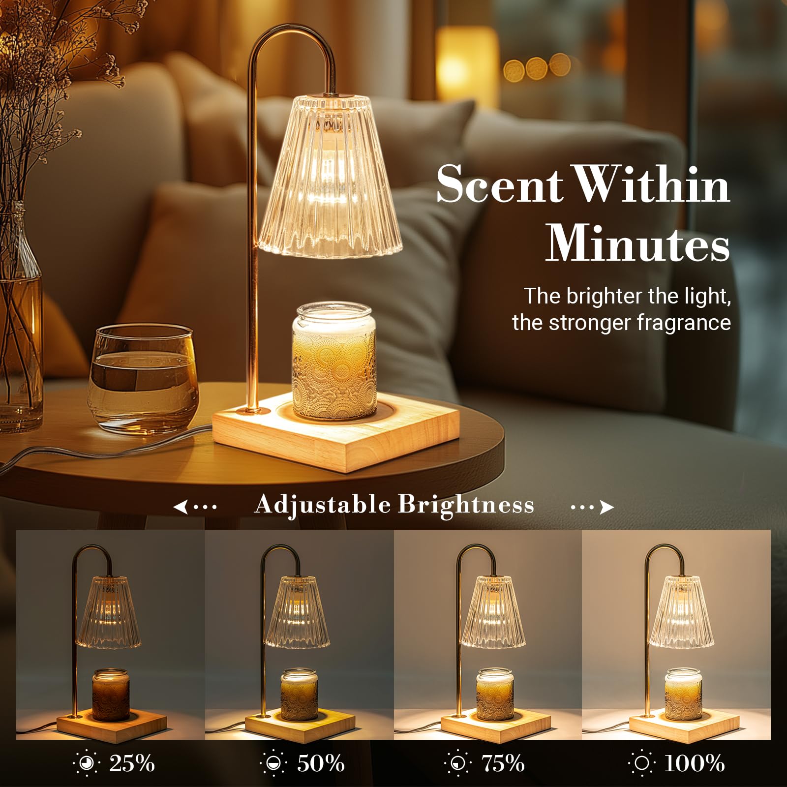 Marycele Candle Warmer Lamp with Timer Dimmer, Mothers Day Birthday Gifts for Mom Women Friend Sister, House Warming Gifts New Home Room Decor, Wax Melt Warmer with 2 Bulbs for Jar Candles - The One Stop Deals