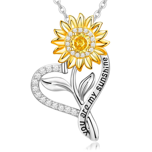 Meeshi Valentines Day Gifts for Her, Sunflower Necklaces for Women Gift Anniversary Birthday Gifts for Wife Valentine Girlfriend Gifts, You Are My Sunshine Sunflower Jewelry for Women Mom Daughter - The One Stop Deals