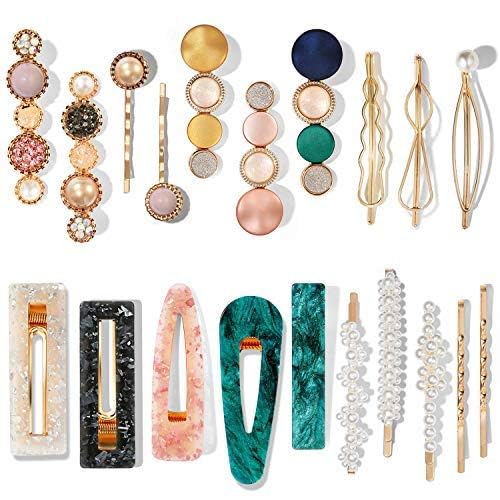 Mehayi 20 PCS Macaron Pearl Acrylic Resin Fashion Hair Clips Set, Cute Hair Barrettes Bobby Pins, Boho Fancy Hairpin Accessories Headwear Styling Tools, Gifts for Women Girls Decorative Wedding - The One Stop Deals