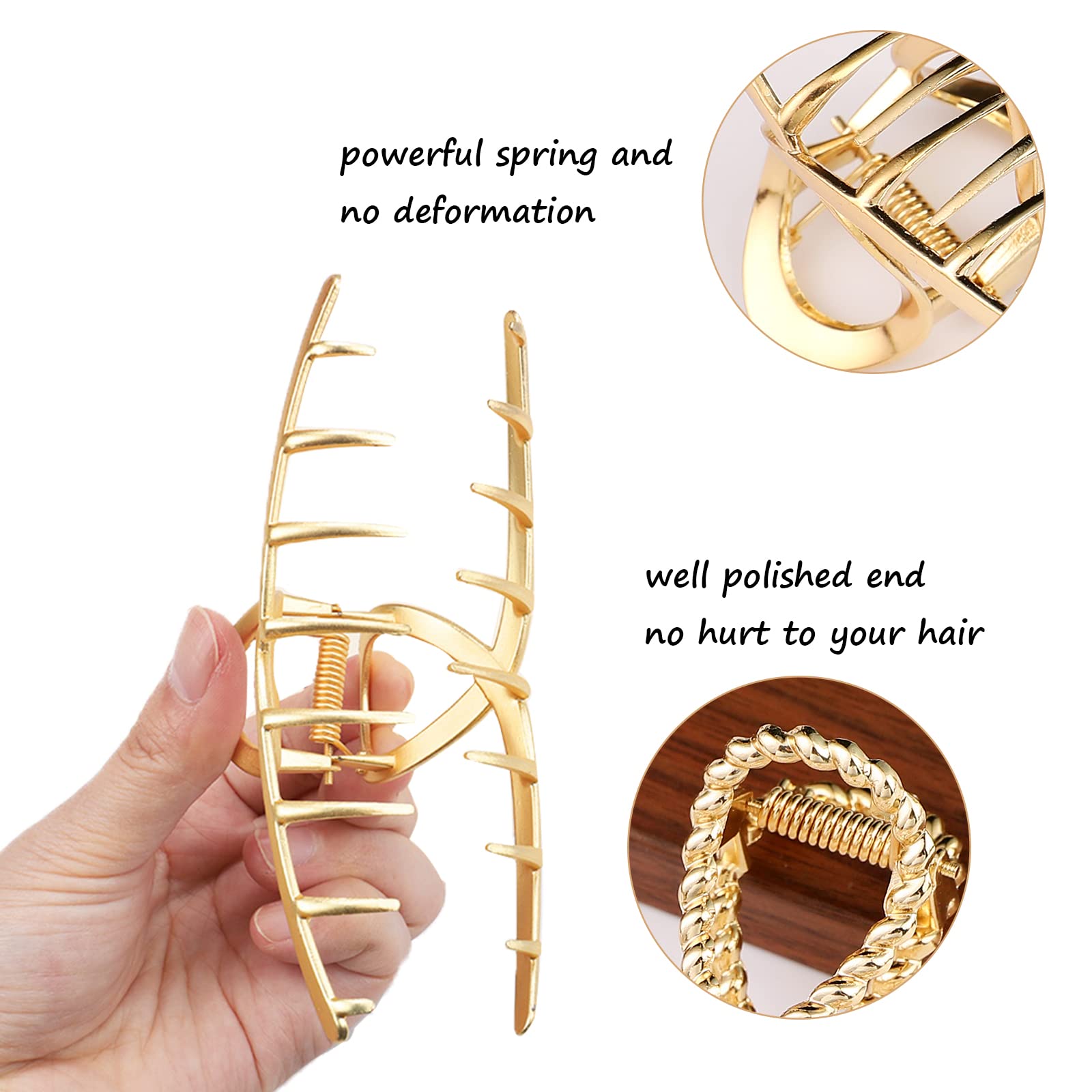 Mehayi 3 PCS Metal Large Claw Clips for Thick Heavy Hair, Strong Hold Big Non - Slip Hair Catch Barrette Jaw Clamp for Long Hair, Fashion Styling Accessories for Women Girls - The One Stop Deals