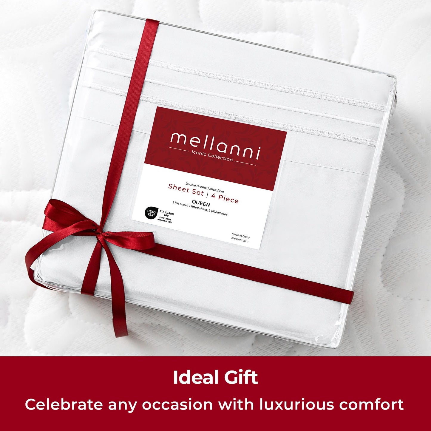 Mellanni Queen Sheets Set - 4 PC Iconic Collection Bedding - Hotel Luxury, Extra Soft, Cooling Bed Sheets - Wrinkle, Fade, Stain Resistant (Queen, White) - The One Stop Deals