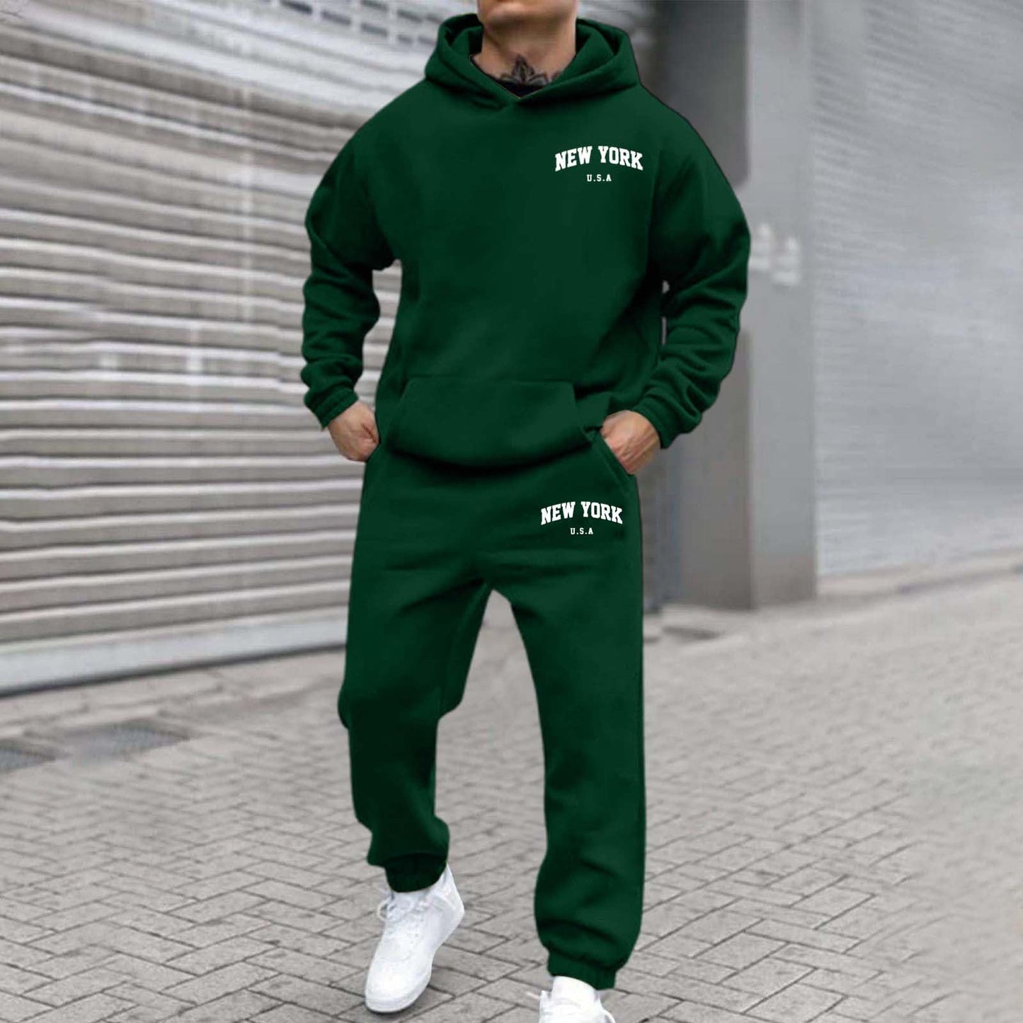 Men's Casual 2 Piece Tracksuit Sets Men Sweatsuits Sets Y2k Long Sleeve Trendy Fleece Pullover Jogging Set Streetwear Mens Fleece Track Suits with Hoodie 3x Mens Jogging Suits 2 Piece Set Fleece - The One Stop Deals