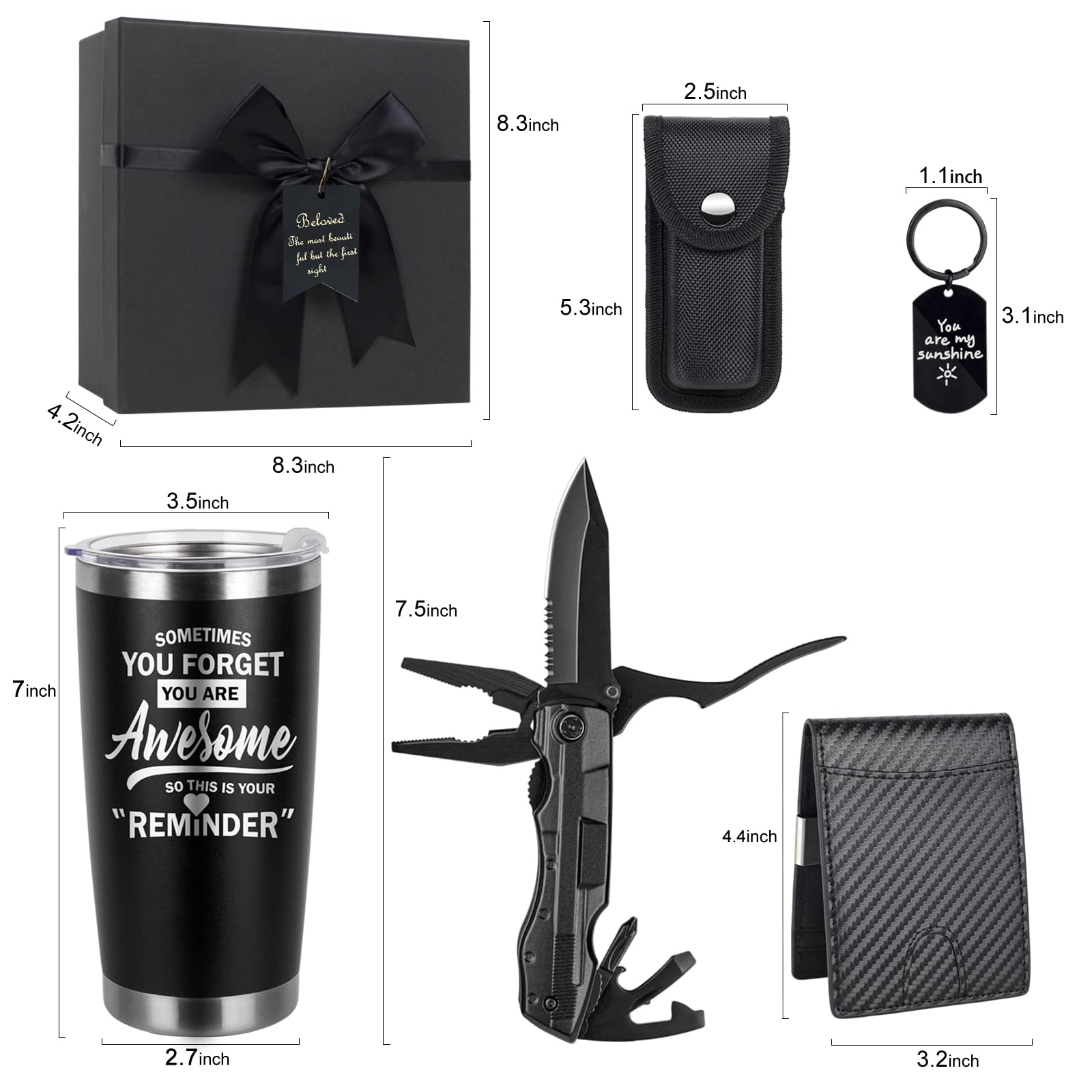 Mkeevee Birthday Gifts for Men Funny Christmas Gifts Baskets for Him Father’s Day for Dad Anniversary Who Have Everything for Husband, Boyfriend, Brother, Son, Grandpa Tumbler Multitool Gift Set - The One Stop Deals