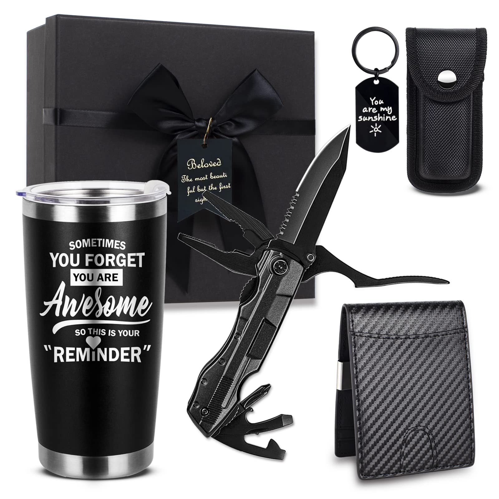 Mkeevee Birthday Gifts for Men Funny Christmas Gifts Baskets for Him Father’s Day for Dad Anniversary Who Have Everything for Husband, Boyfriend, Brother, Son, Grandpa Tumbler Multitool Gift Set - The One Stop Deals