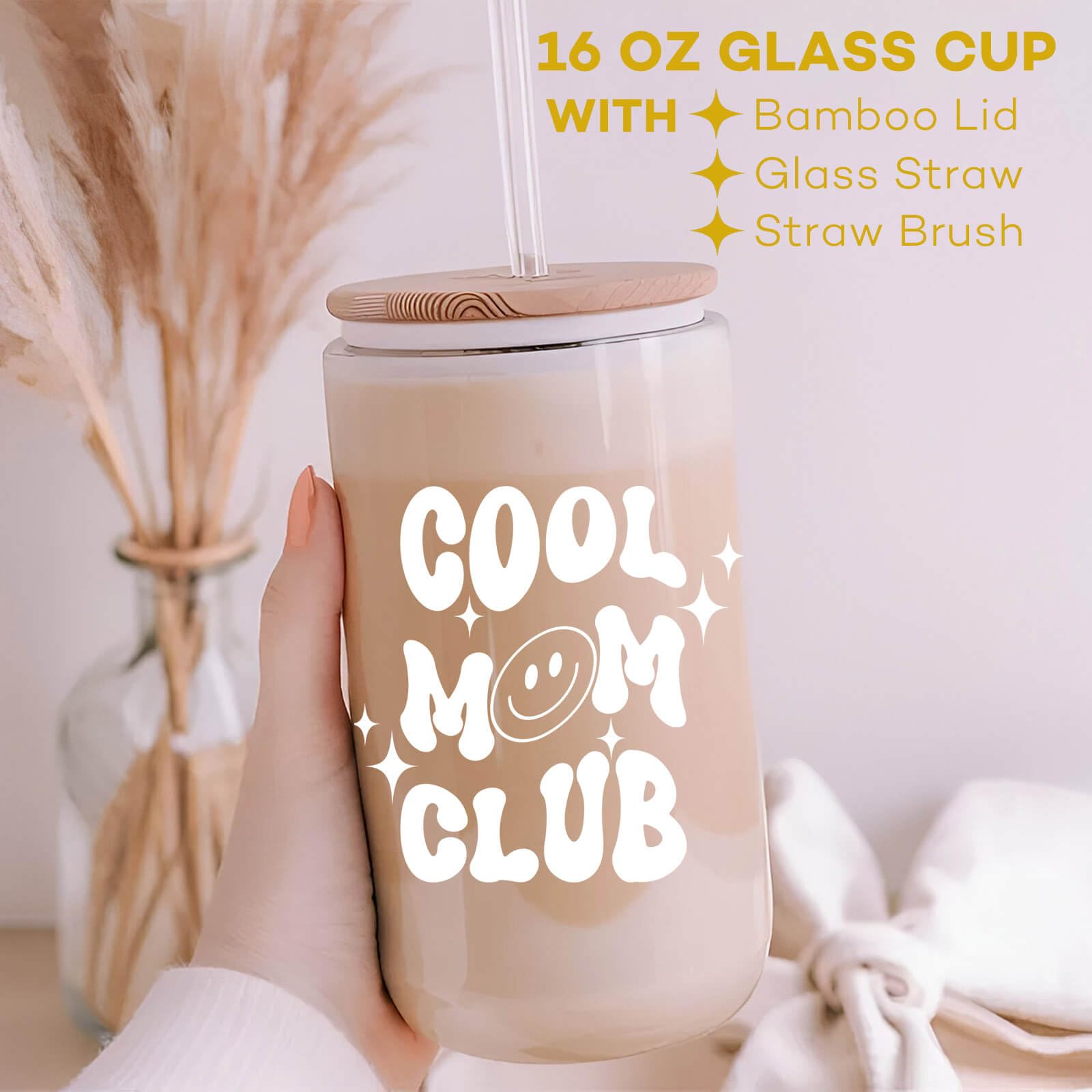 Mom to Be Gifts for New Mom, Expecting Mom, Pregnant Friend, 1st Time First Time Mom Essentials Postpartum Pregnancy - 16 Oz Glass Coffee Cup - The One Stop Deals