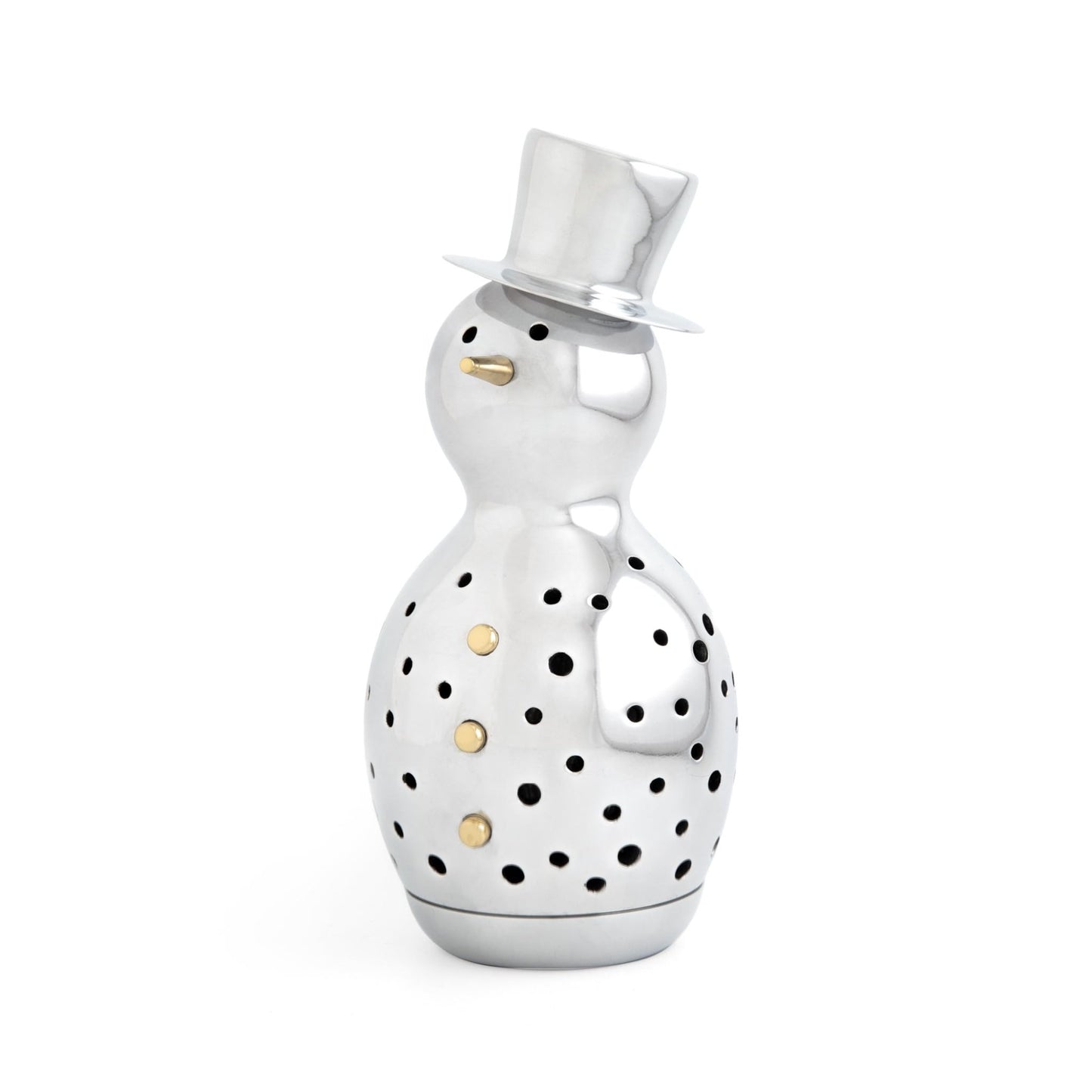 Nambe Snowman Luminary - 12.5 - Inch Christmas Lantern Figurine for Tealights, Elegant Holiday Décor, Nambe Alloy Candlelit Snowman Ornament for Winter - Seasonal Home Gift & Holiday Table Centerpiece - The One Stop Deals