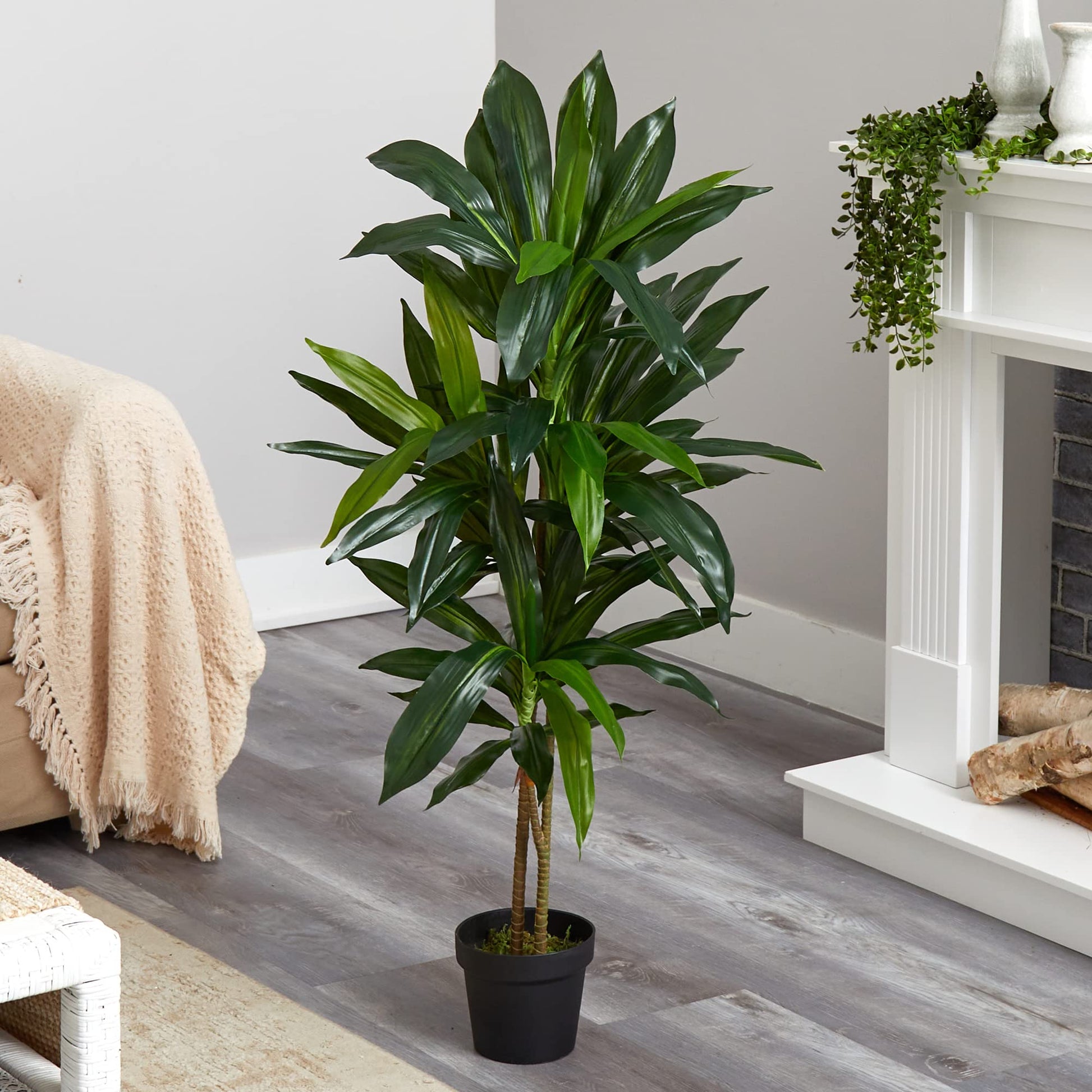 Nearly Natural 48" Dracaena Silk Plant (Real Touch) Green - The One Stop Deals