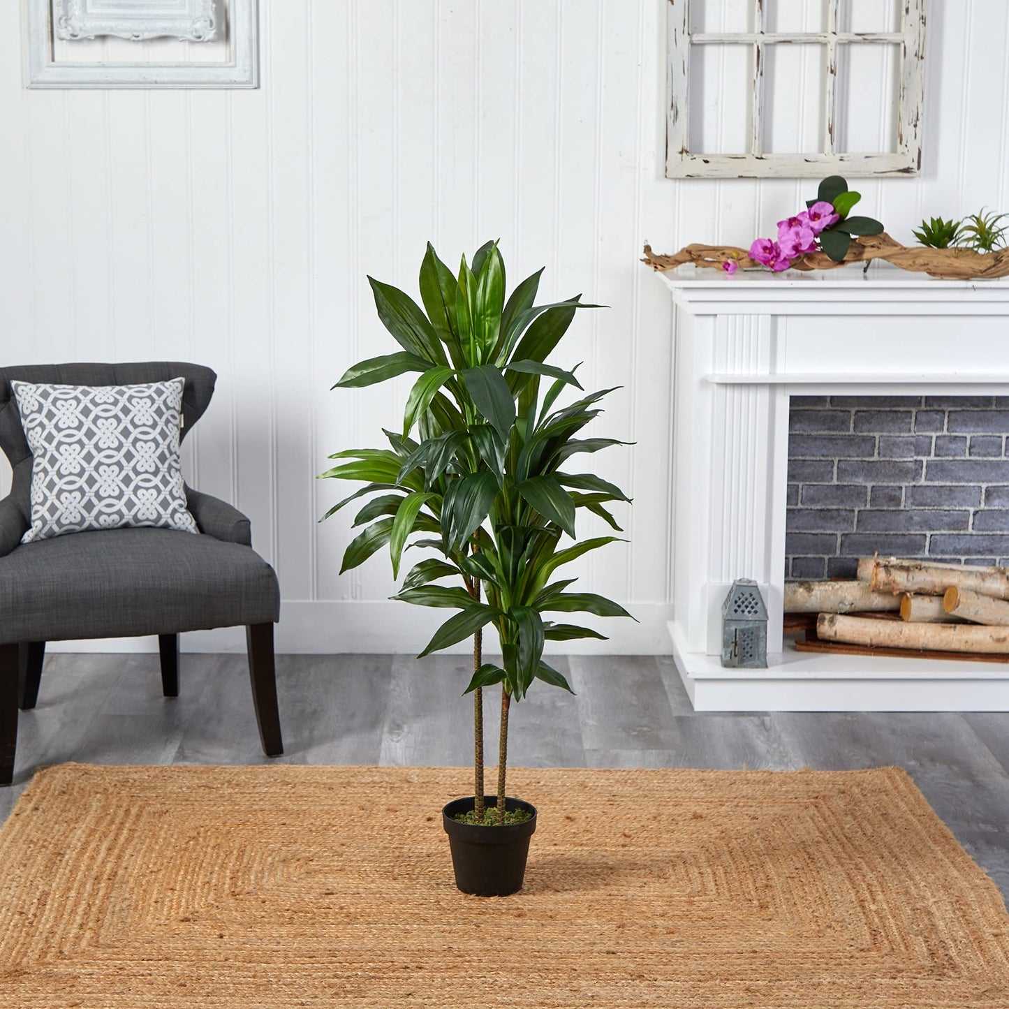 Nearly Natural 48" Dracaena Silk Plant (Real Touch) Green - The One Stop Deals