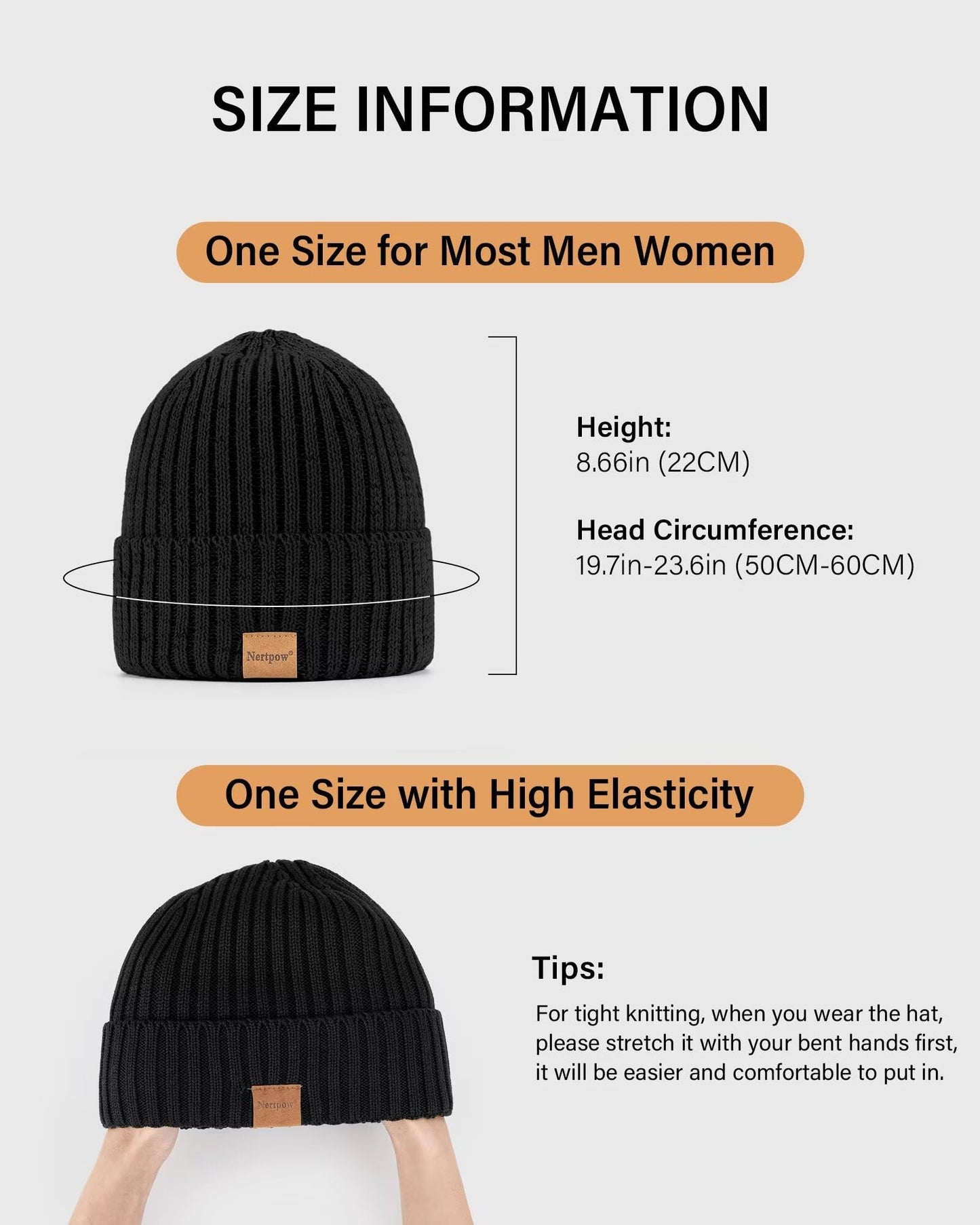 Nertpow Men's 3 - Pack Thermal Fleece Lined Knit Beanie Hats for Winter - The One Stop Deals