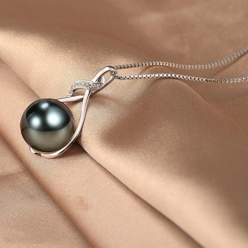 NONNYL Gifts for Women Wife - Tahitian - Black - Pearl - Necklace - Gift for Wife Wedding Birthday Anniversary Jewelry - Mom Girlfriend Her Mothers Day Gifts for Mom Women Valentines Christmas Day Gifts - The One Stop Deals