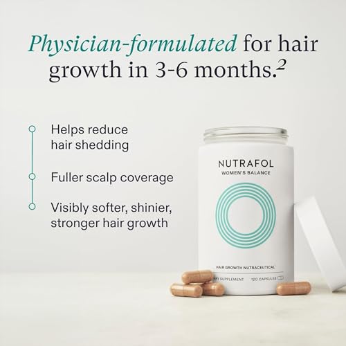 Nutrafol Women's Balance Hair Growth Supplements, for Ages 45+, Clinically Proven for Visibly Thicker Hair and Scalp Coverage, Dermatologist Recommended - 2 Month Supply, 2 Refill Pouches - The One Stop Deals