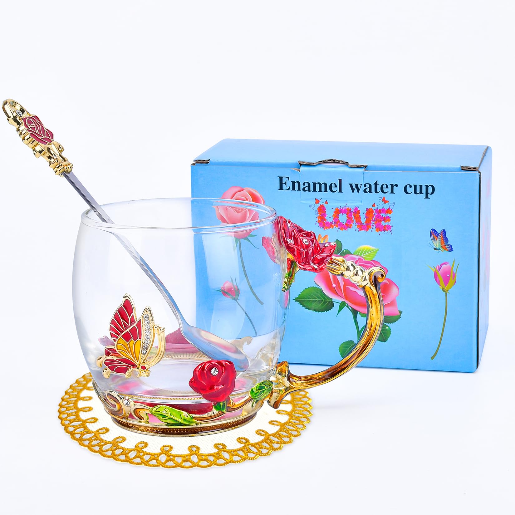 OEAGO Gifts for Mom Women Mothers Day Glass Coffee Enamels Mug Best Birthday Valentines Gifts for Her Girlfriend Wife from Daughter Son Valentine's Christmas Stocking Stuffers for Women Tea Cup - The One Stop Deals