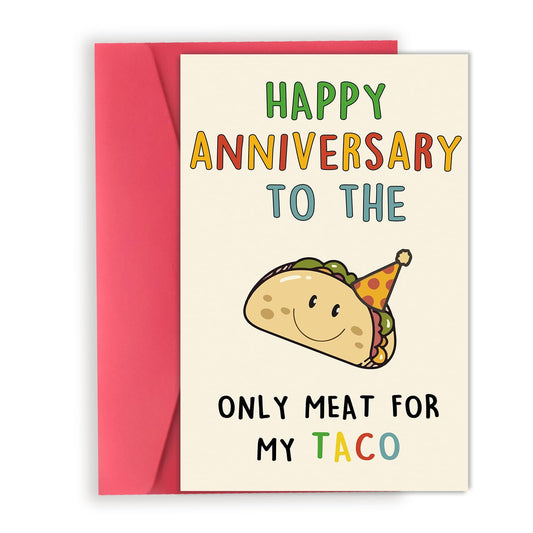 OJsensai Cute Anniversary Taco Gifts for Men Him, Cool Aday Card for Husband Boyfriend Fiance, Happy Wedding Anniversary from Wife Girlfriend Fiancee - The One Stop Deals