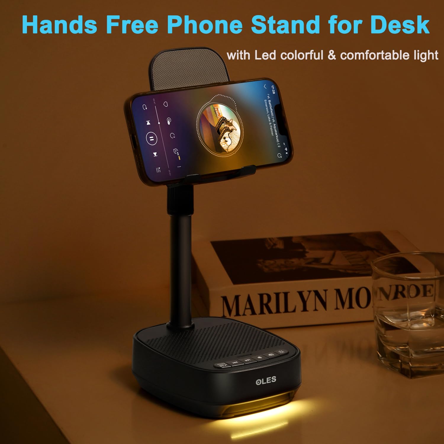 OLES Gifts for Men Him, Cell Phone Stand with Wireless Speaker(7 - 11’’Height), Birthday Gifts for Men, Gifts Him, Phone Holder for iPhone/Android/Tablet, Unique Gifts for Dad Him Mom, Women Gifts - The One Stop Deals